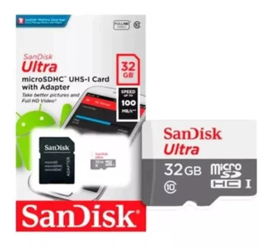 Tarjeta de Memoria Micro SD SanDisk 32GB Ultra Con Adaptador