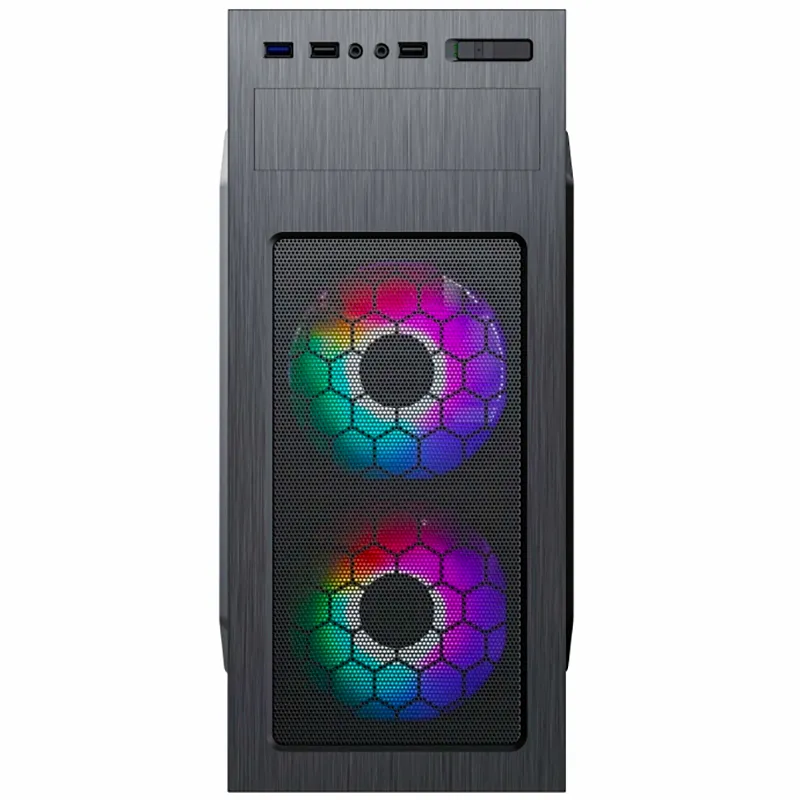 Chasis Gamer ATX  Wattana Keksagon + 2 Ventiladores RGB