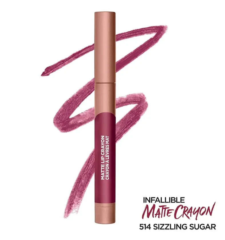 Crayon Labial Loreal Matte Lip Crayon Color: Sizzling Sugar