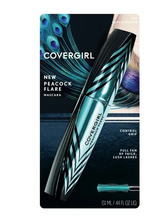 Pestañina Covergirl Peacock Flare Color: Black Brown