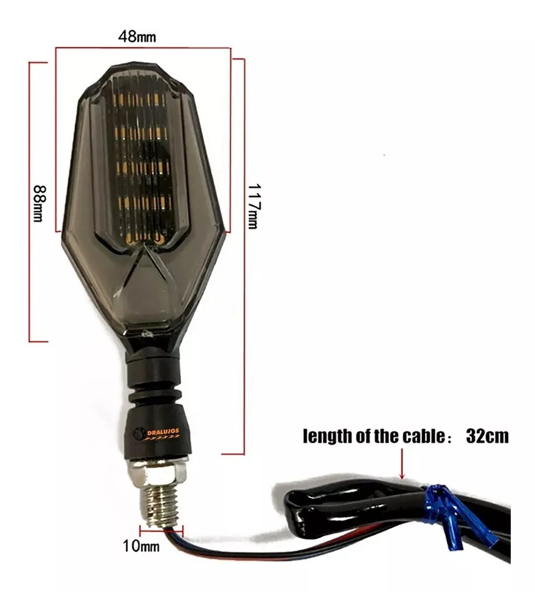 Par Direccionales Led Moto Stop Integrado Azul Universal