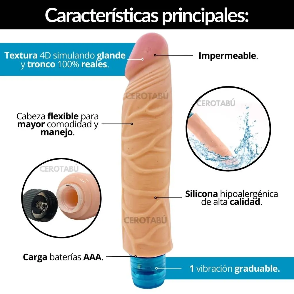 Dildo Consolador Vibrador Clásico Ultra Realista Juguete Sexual 