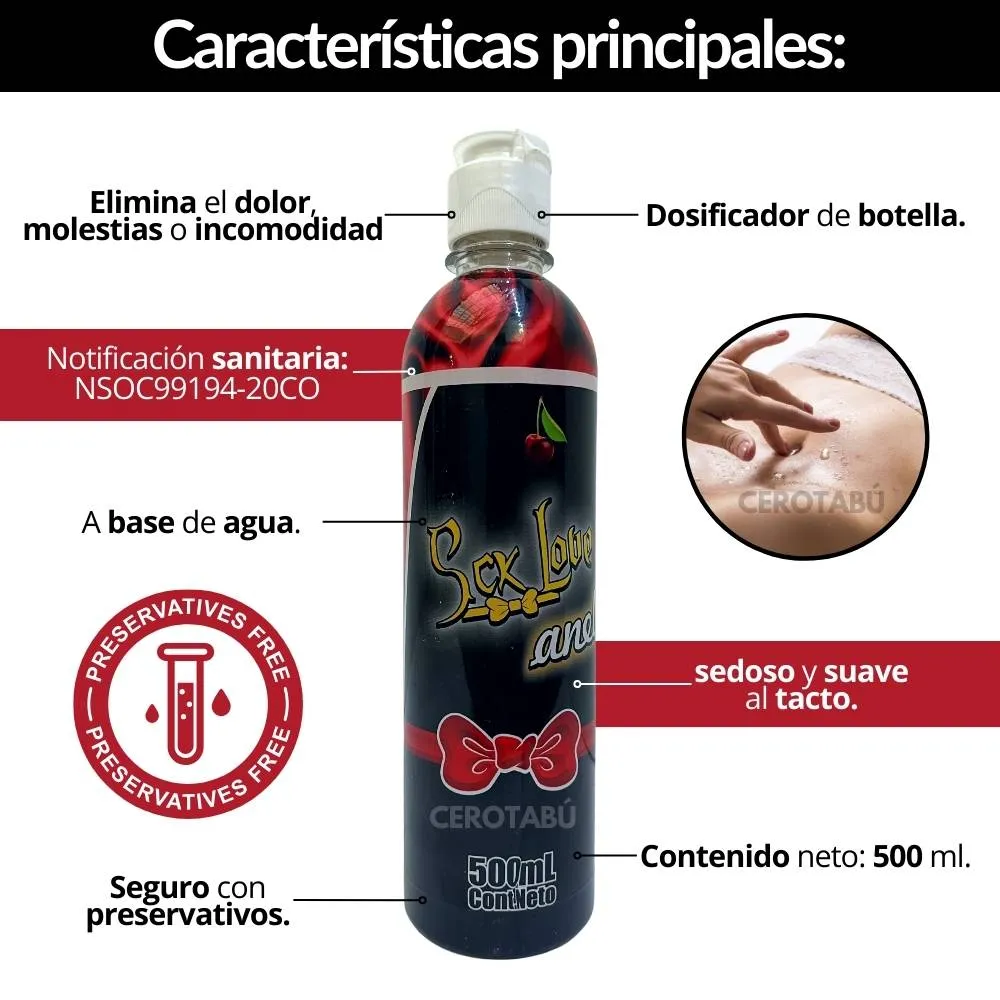 Lubricante Intimo Dilatador Anal Tipo Gel Sex Love x 500ml 