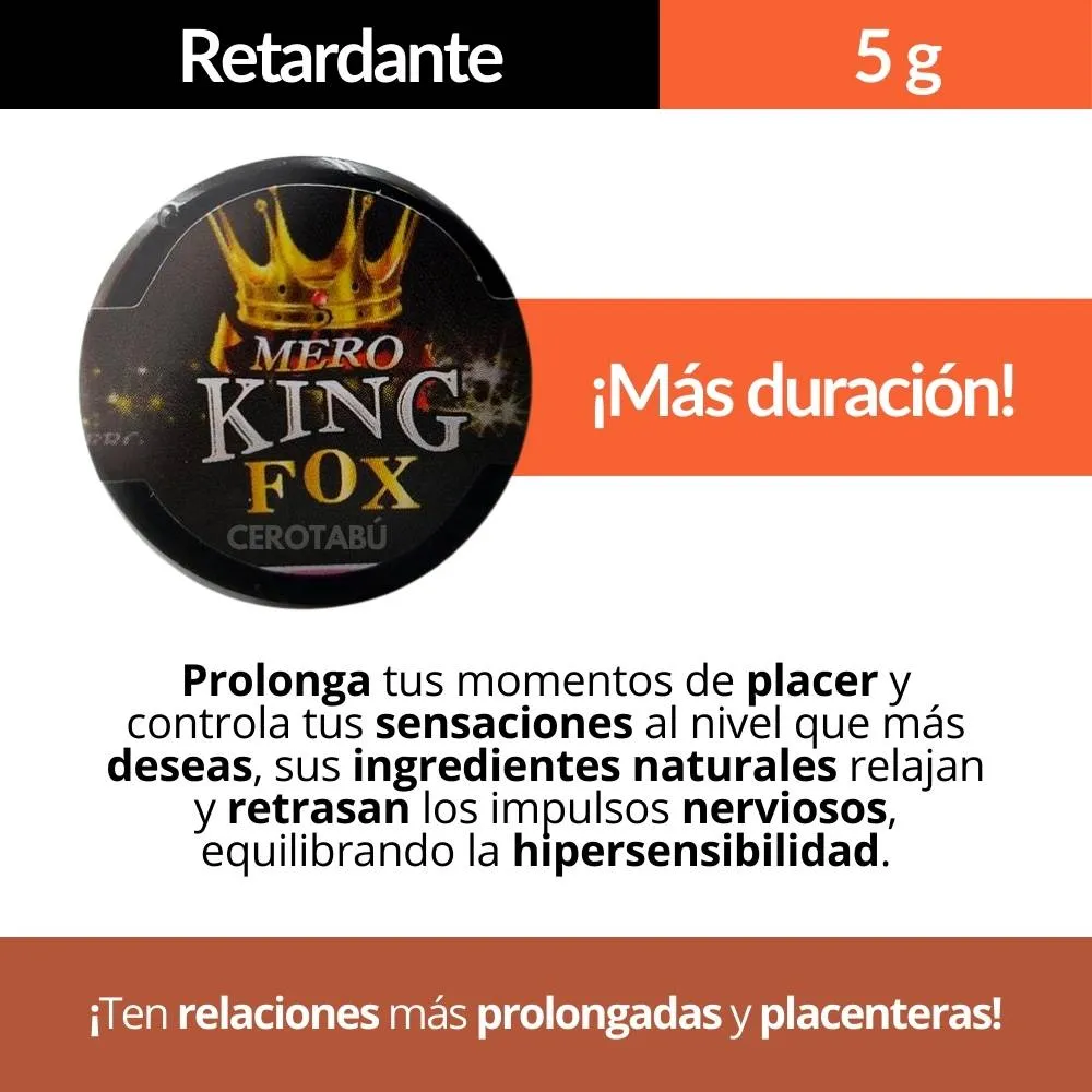 Lubricante Retardante Prolonga Eyaculación King Fox En Crema 5g