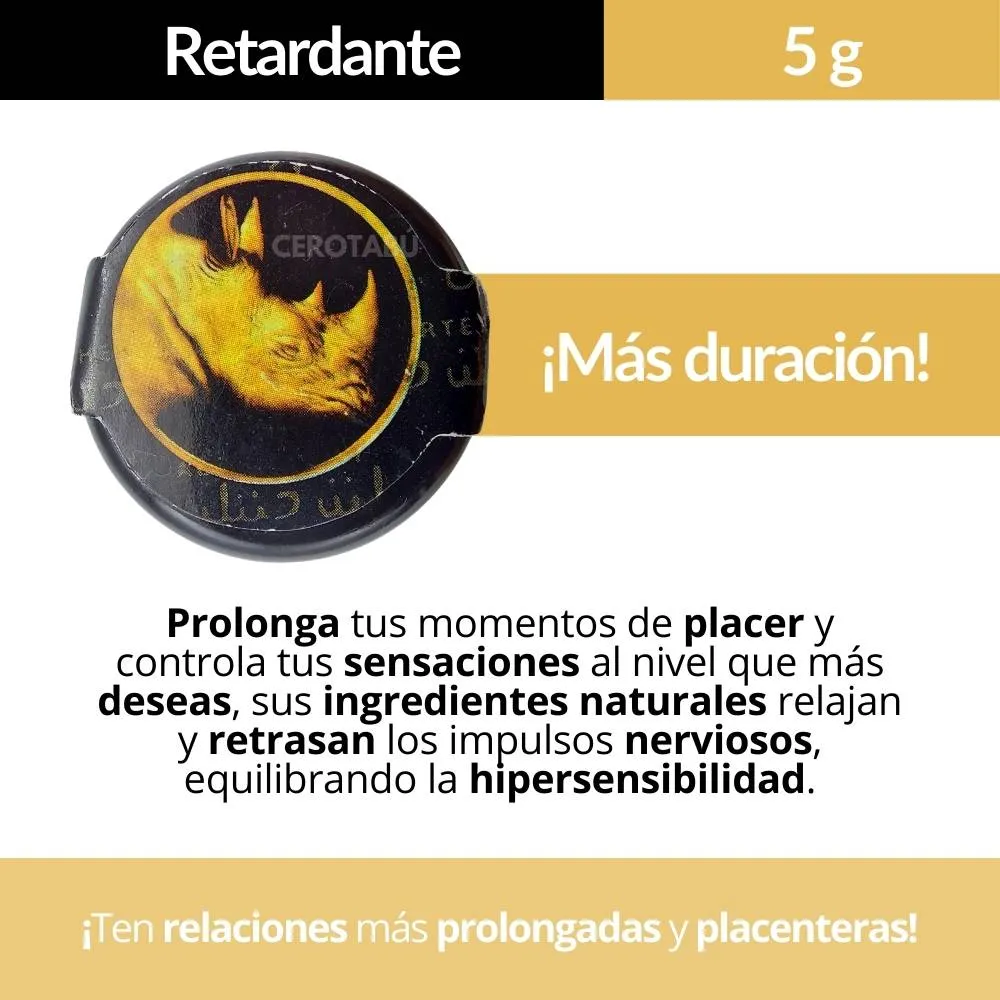 Lubricante Rhino Retardante Masculino x 5g