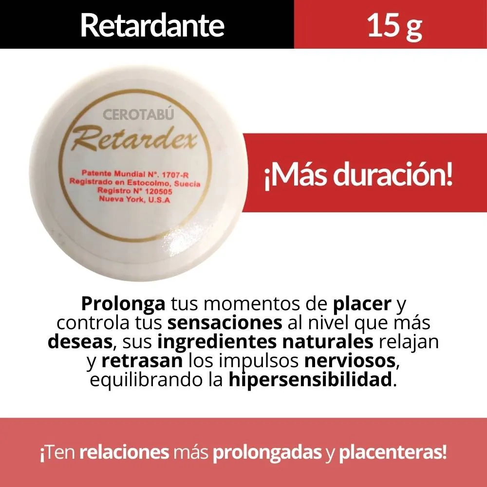 Lubricante Retardante Sexual  Retardex Potencia Erección +cantidad 15g