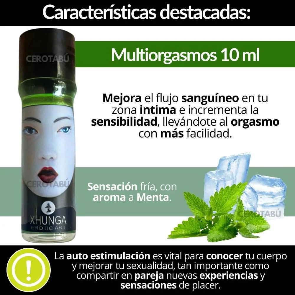 Lubricante Multiorgasmos Sensación Fria Aroma Menta 10 ml