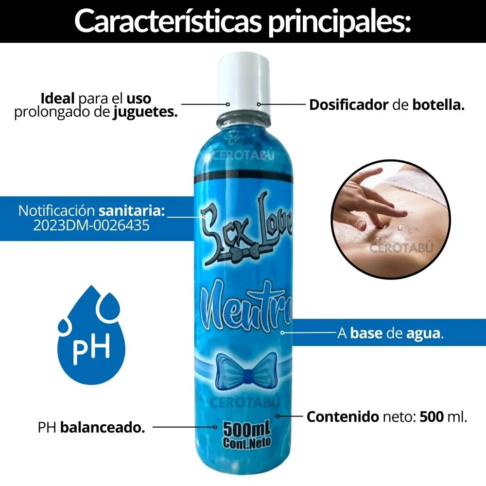 Lubricante Intimo Base De Agua Neutro x 500ml