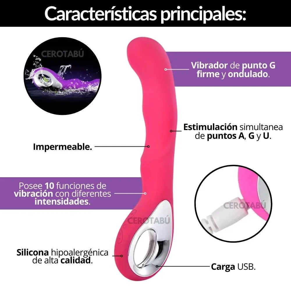 Vibrador Consolador Punto G Recargable Juguete Sexual