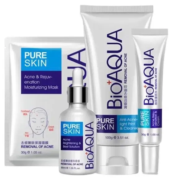 Kit Anti Acne Bioaqua x 3 + Mascarilla