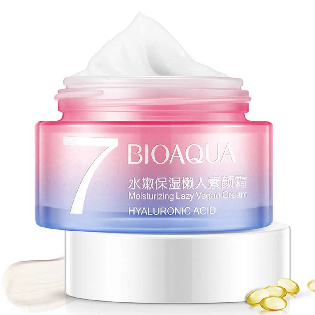 Crema Facial Hidratante de Acido Hialurónico BIOAQUA 7 Beneficios Antiedad (50 gr)