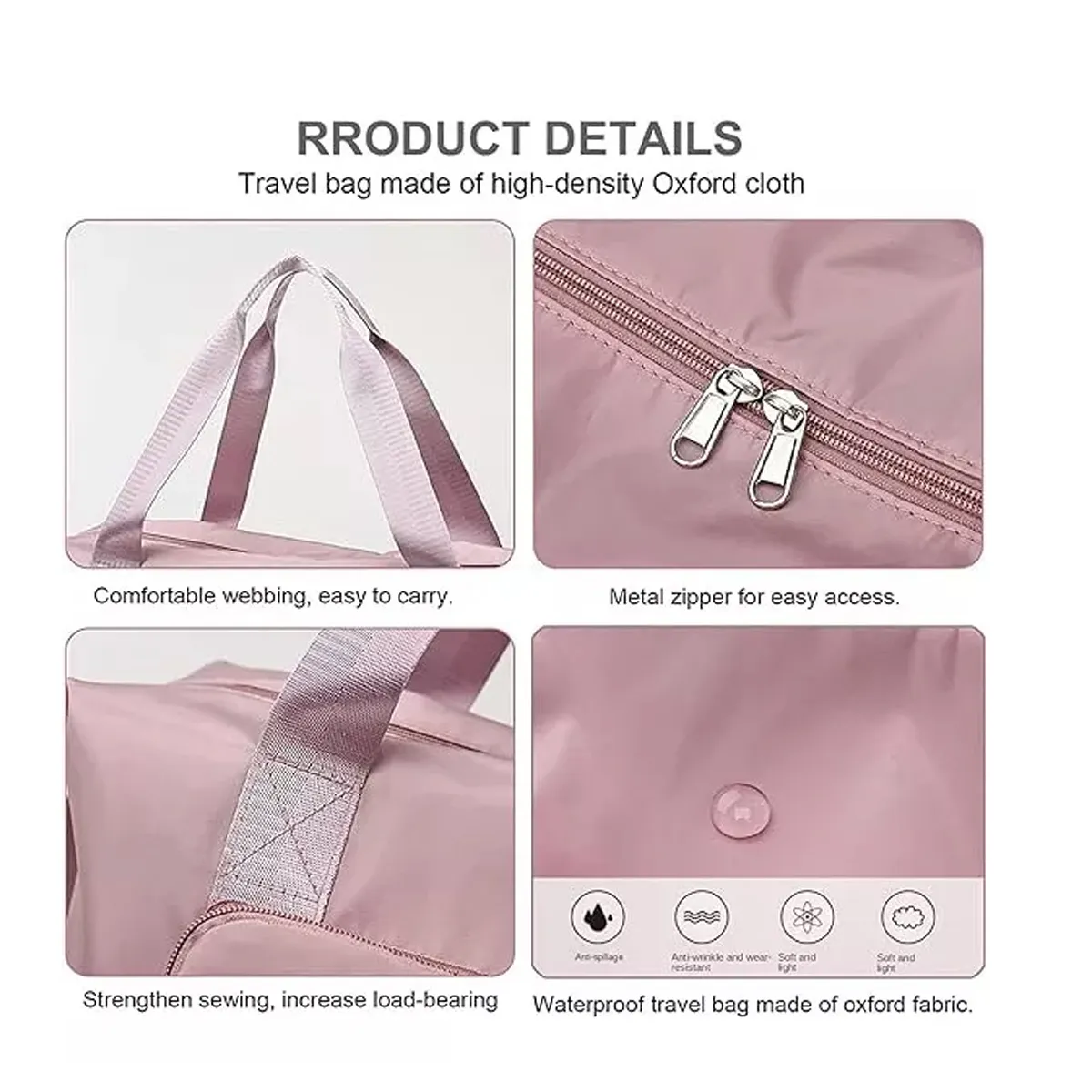 Bolsa De Viaje Plegable Expandible Rosado 