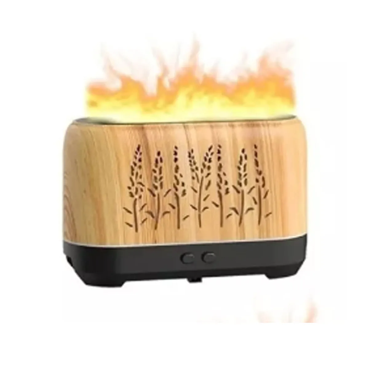 Difusor Humidificador De Aromas Diseño De Chimenea Color Madera 