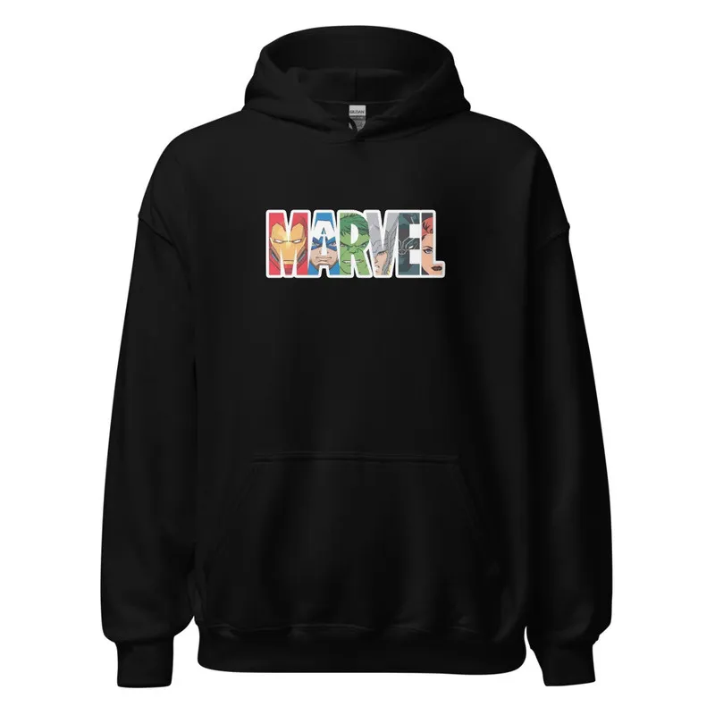 Buzo Hoodie Negro Con Capota Marvel Undertop