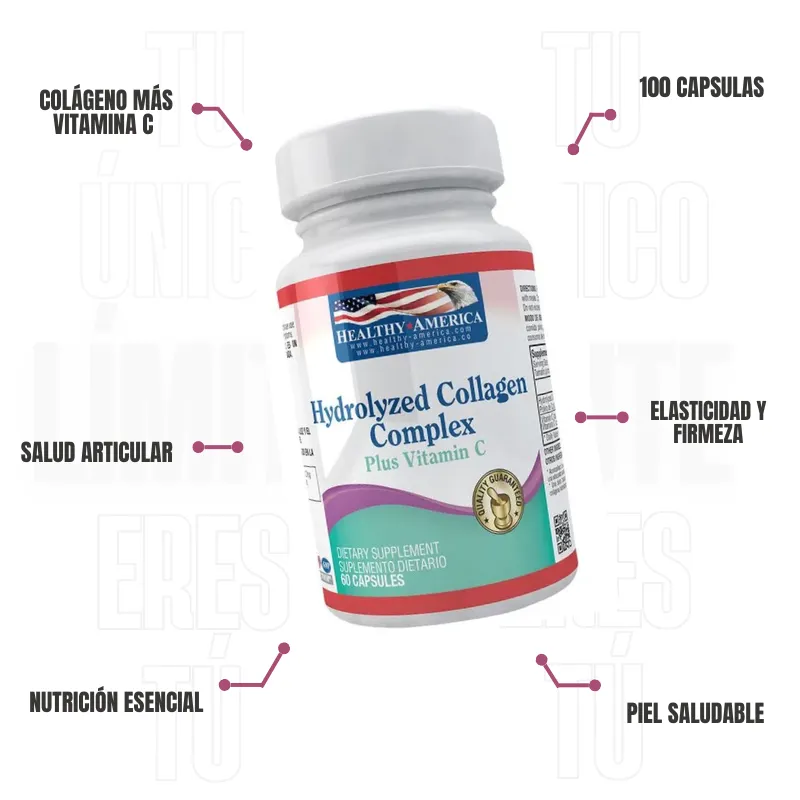 Collagen Complex Plus Vitamin C 60 Capsulas Healthy America
