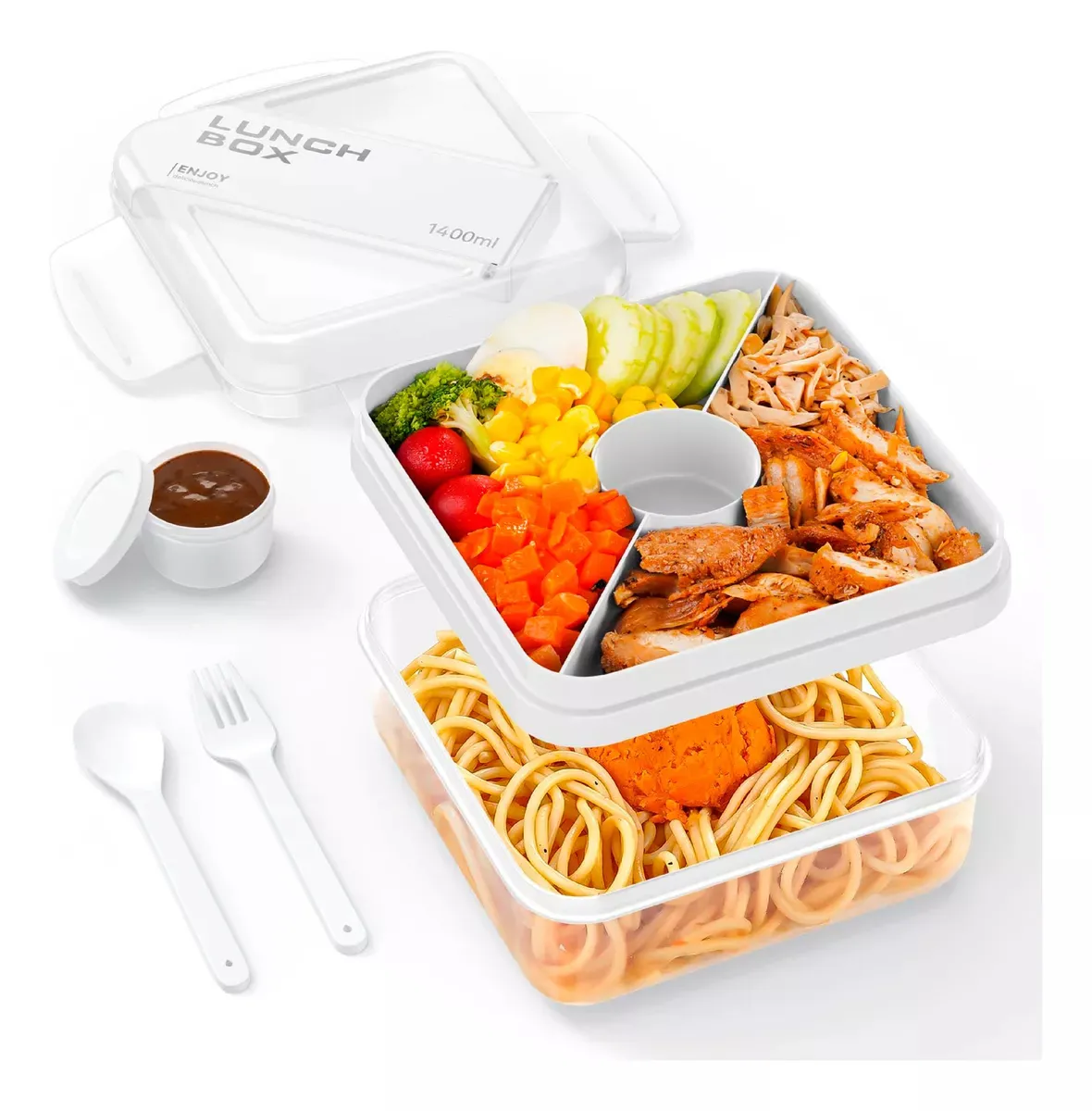 Tupper Porta Comida Con Divisiones Practicas Lunch Box