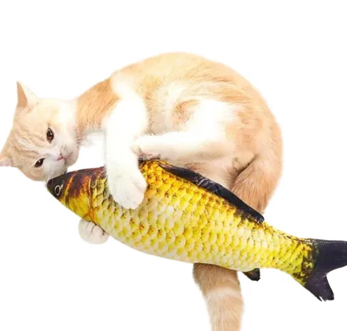 Juguete Pescado Eléctrico Para Gatos Amarillo