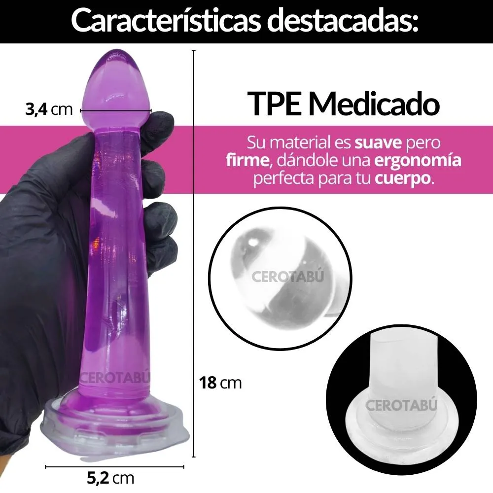 Dildo Consolador Con Chupa Compatible Con Arnes Juguete Sexual