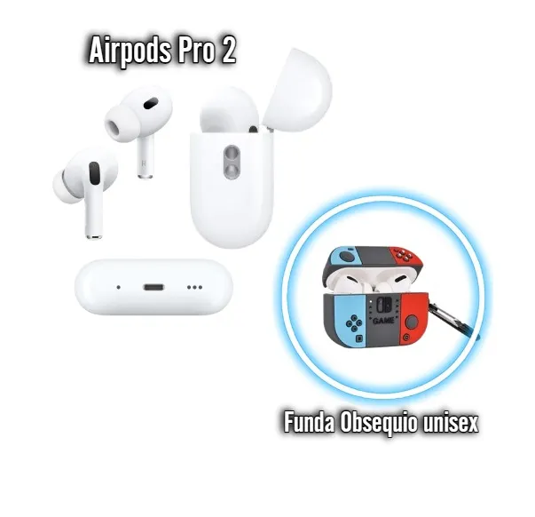 AirPods Pro 2 Generacion con GPS, ANC y Control De Ruido Tactil 1.1  Obsequio Estuche Unisex