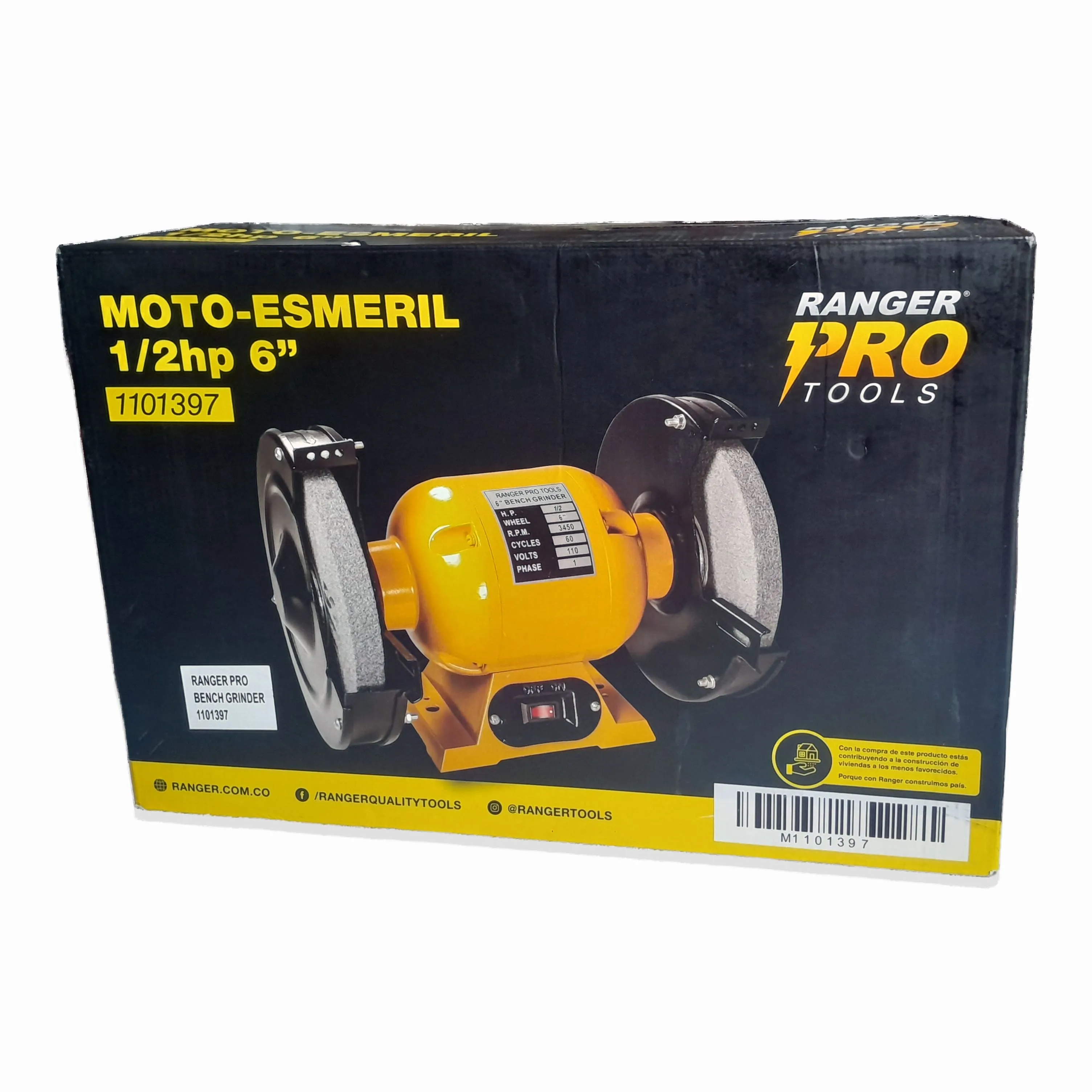 Esmeril De Banco RANGER PRO De 60 Hz 360 W 1/2hp 127 V