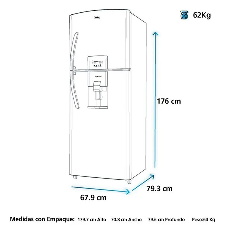 Nevera MABE 421 lt grafito