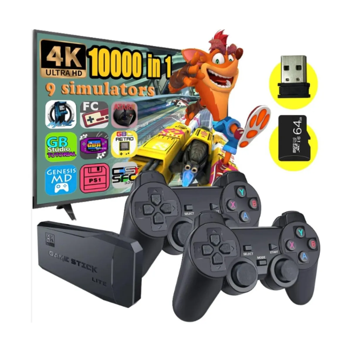 Consola De Juegos Mini Arcade Rocker M8 4k 64 Gb Más De 1000