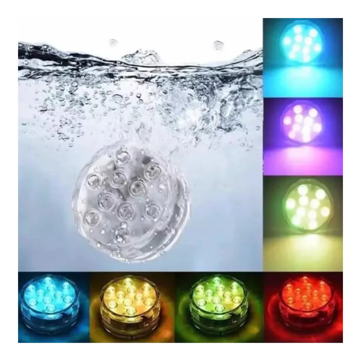 Lámpara Led Subacuática Impermeable Control Remoto