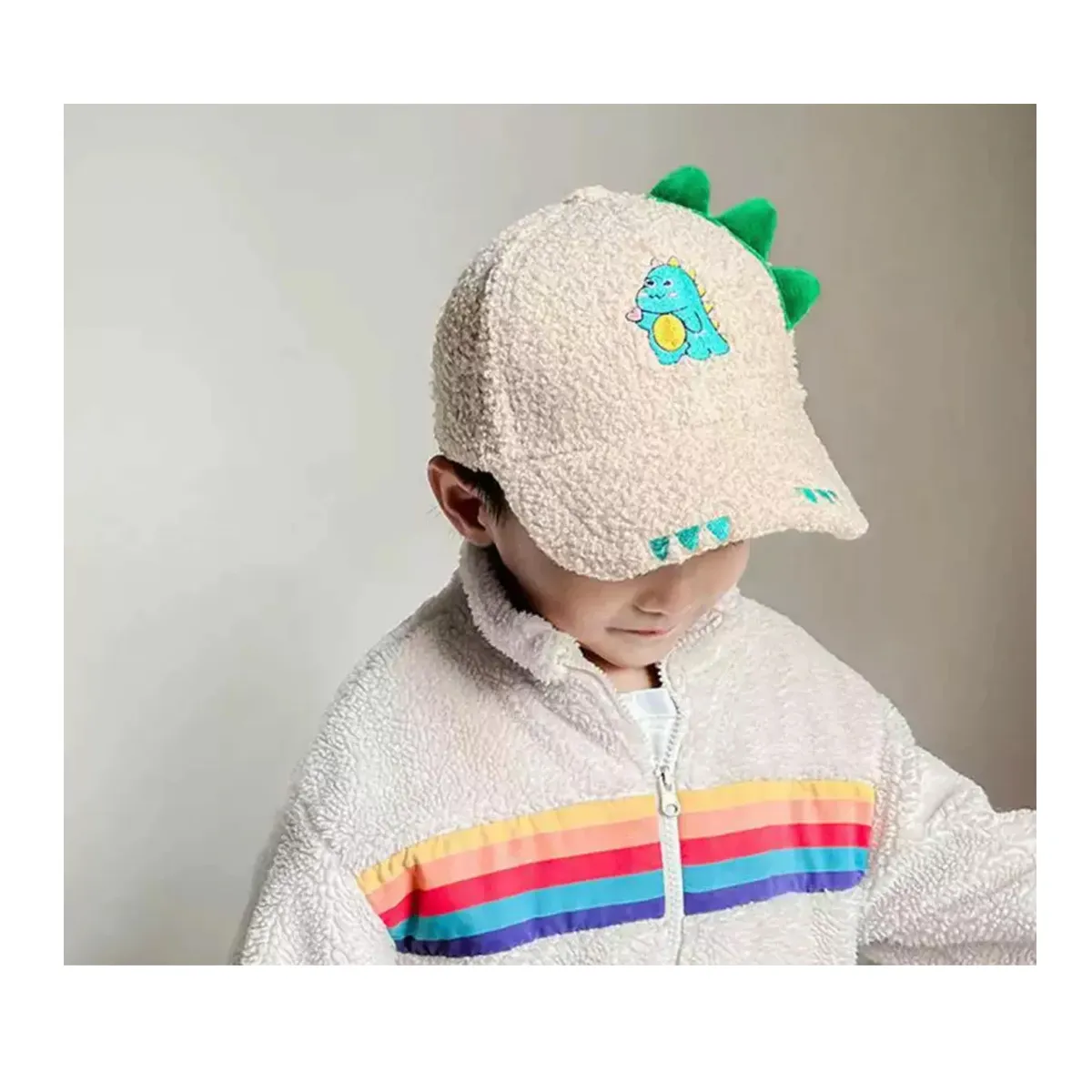 Gorra Cachucha Peluche Infantil Dinosaurio Niños 2-8 Años