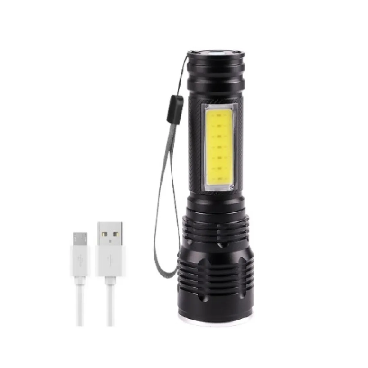 Linterna Tactica Led Recargable X Usb Zoom Aluminio 