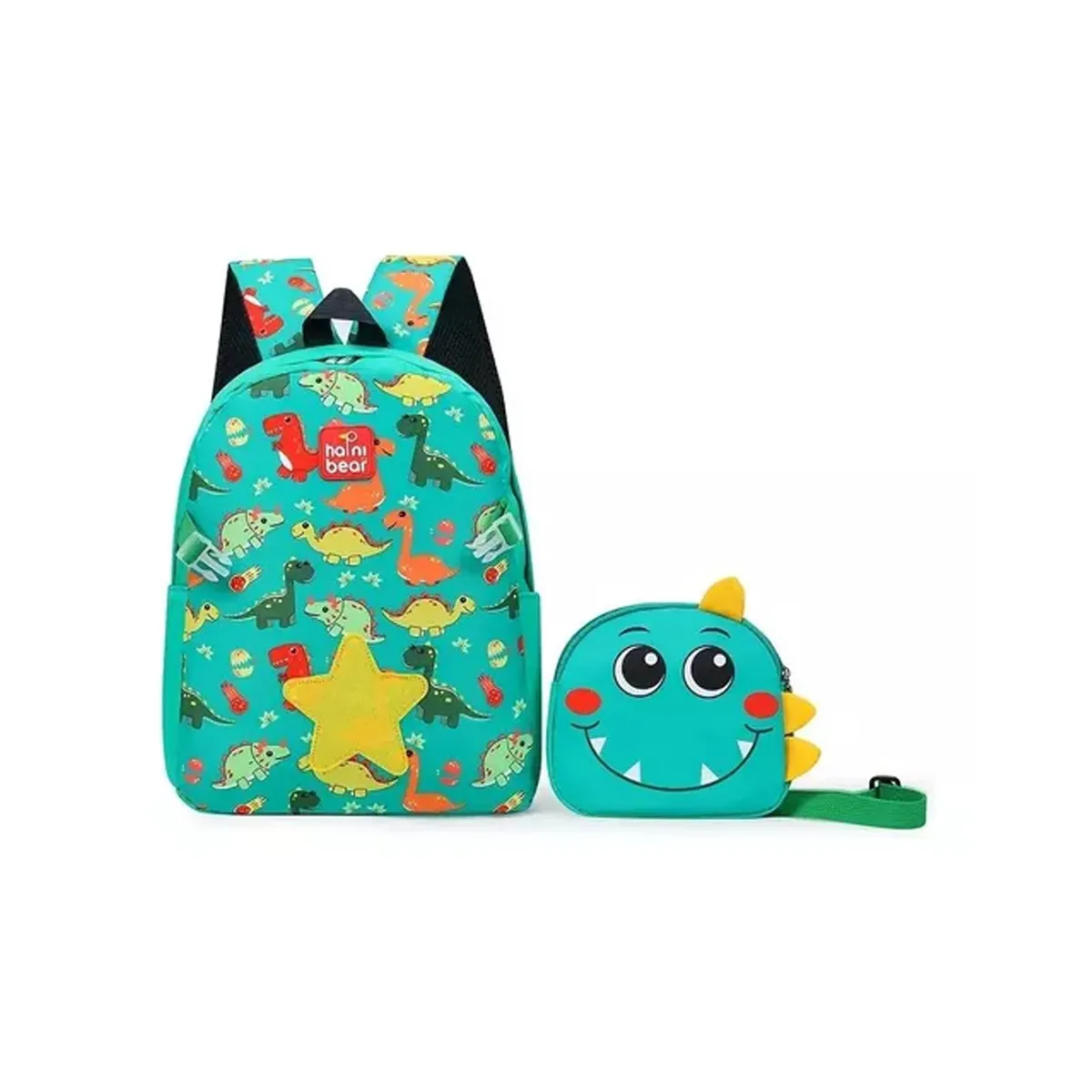 Dinosaurio Verde Morral + Lonchera Escolar Infantil 2 Piezas Colegio Infantil