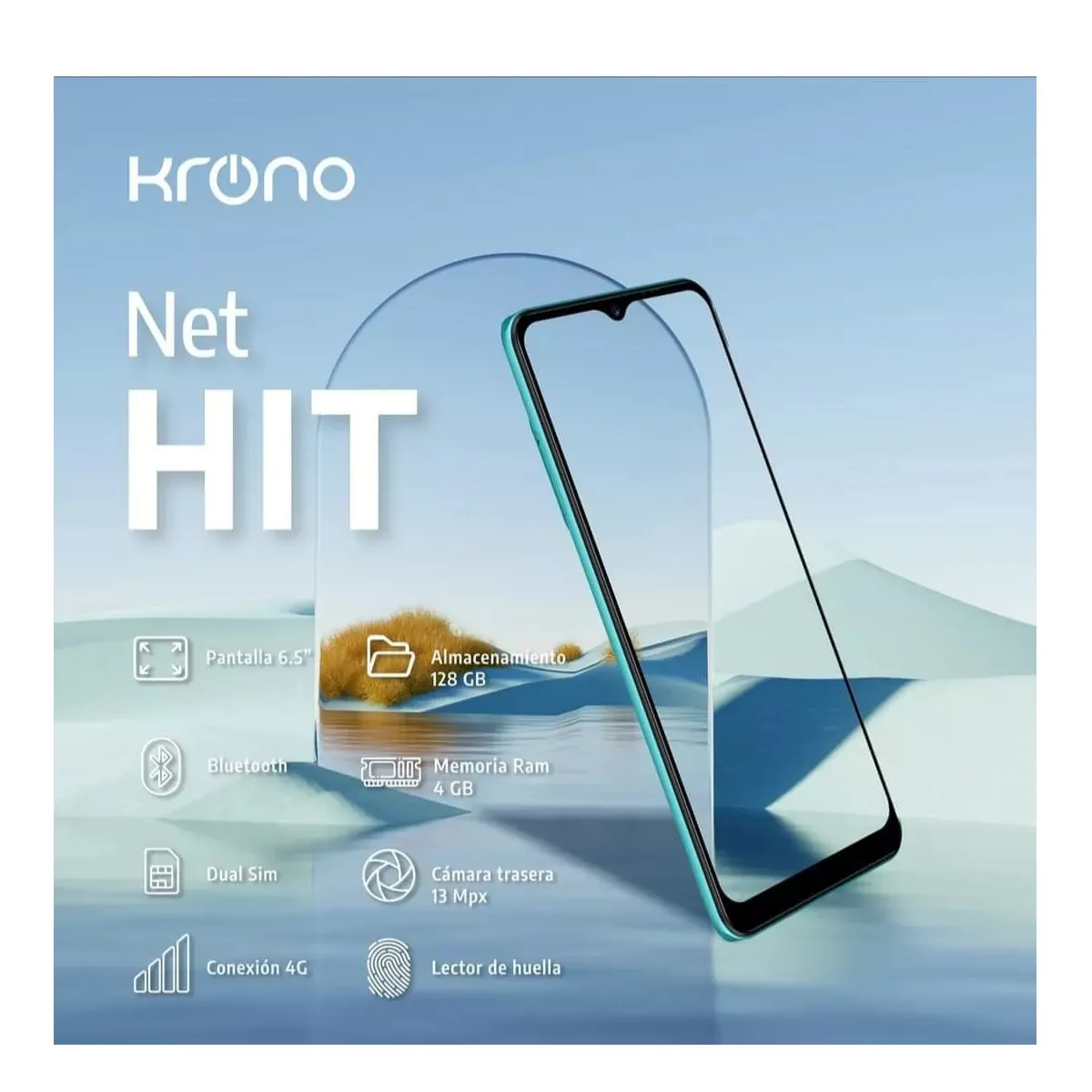 Celular Krono Net Hit 4gb Ram/128 Gb Memoria 4g 6.5 Pul Dual Azul 