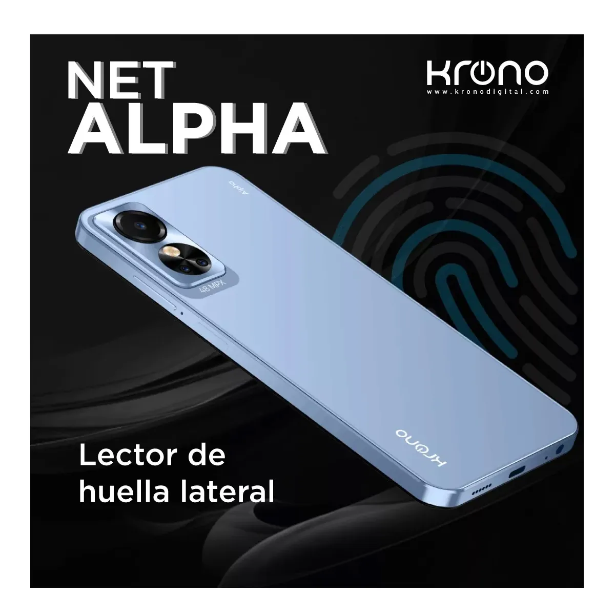 Celular Krono Net Alpha 8gb Ram/128gb Memoria 4g 48mpx Dual Gris 