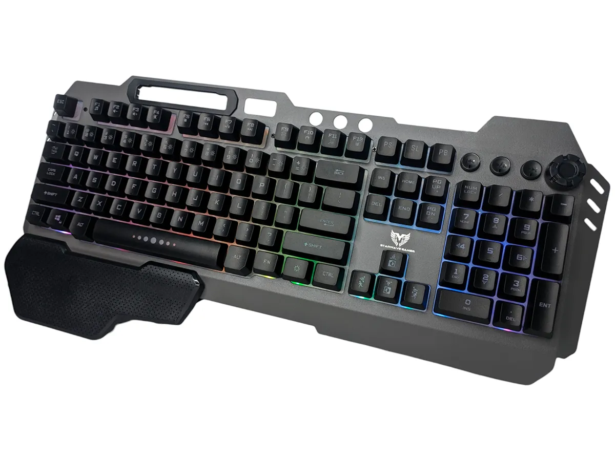 Combo Gamer Teclado Metalico Pro Switch membrana Y Mouse 6d