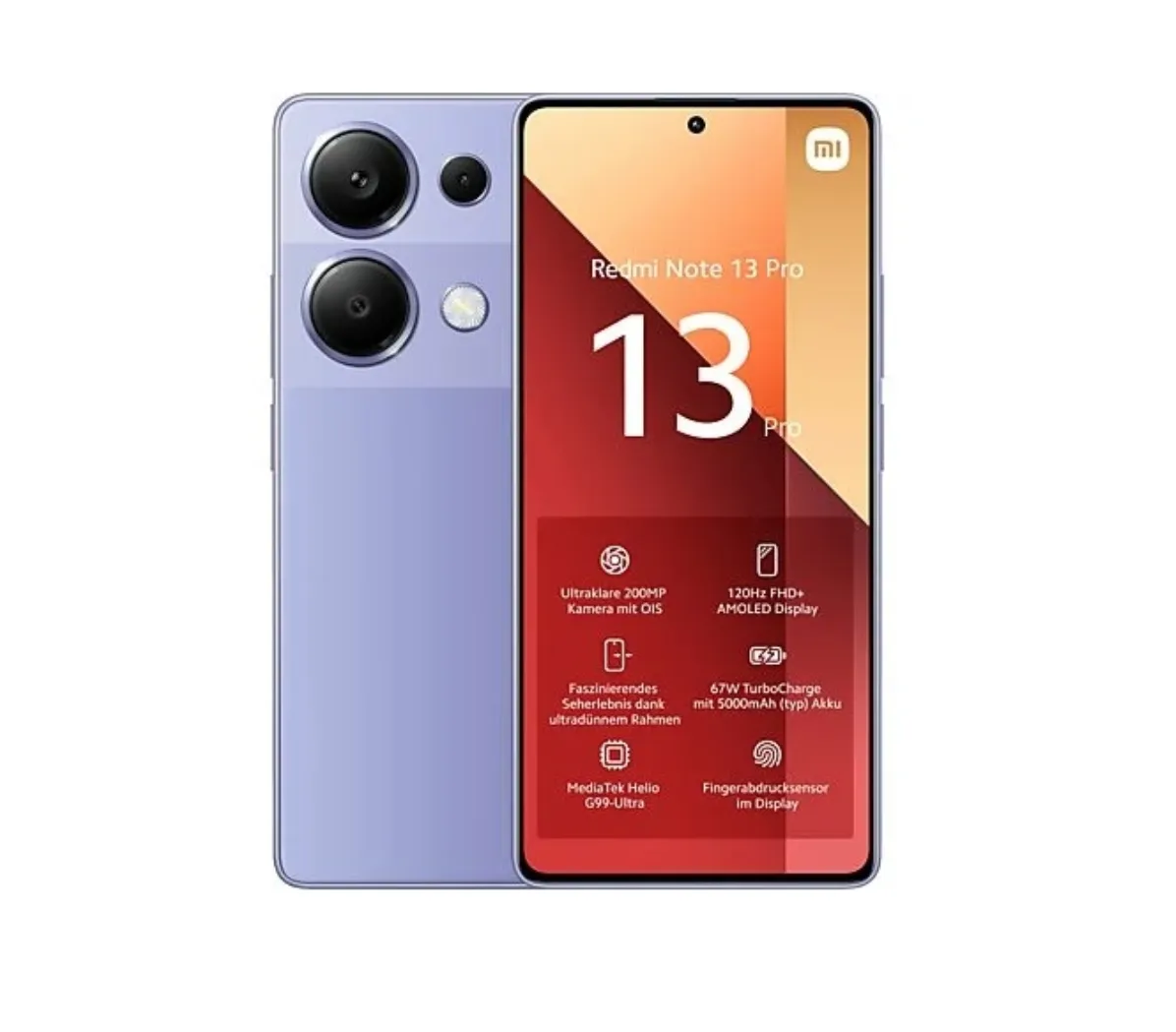 Celular Xiaomi Redmi Note 13 Pro 4g / 256 Gb/ 8 Ram / 200 Mp Violeta