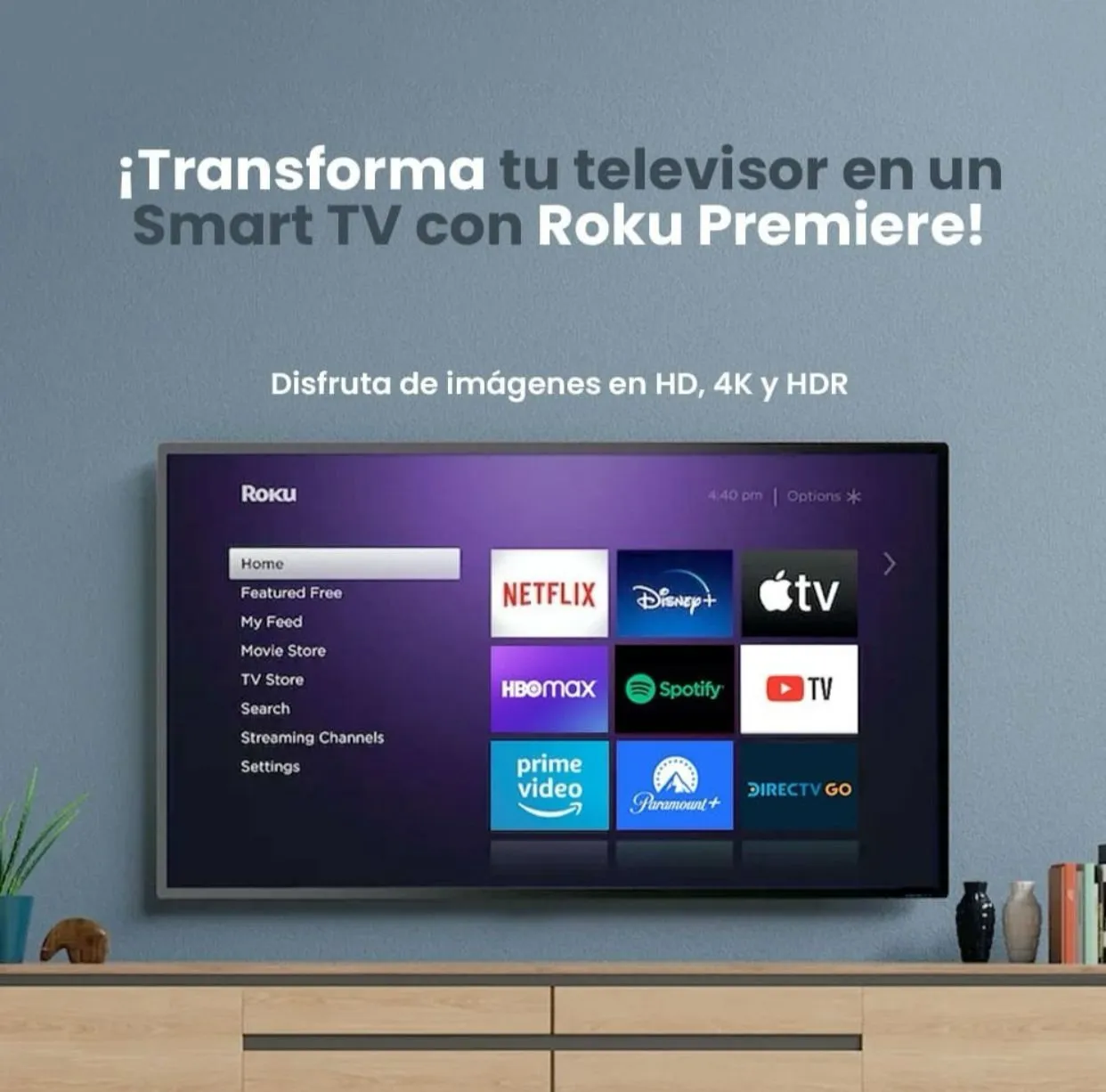 Roku Premiere 4K Uhd Convierte Tv En Smart Original Streaming