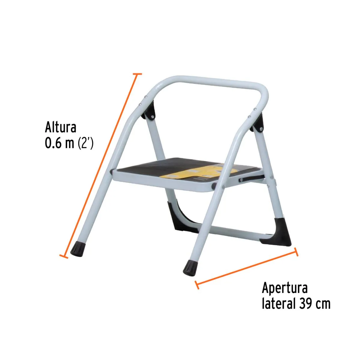 Escalera Plegable 1 Paso En Acero Capacidad 150 Kg Pretul