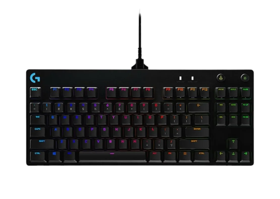 Teclado Mecánico Gamer Logitech G PRO Series G Pro QWERTY GX Blue Clicky Inglés US Color Negro Con Luz RGB