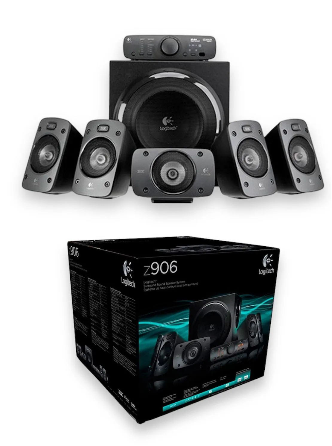 Parlante Z906 Logitech 5.1 Potencia 500W Subwoofer 165W Plug Y Adaptador Bluetooth