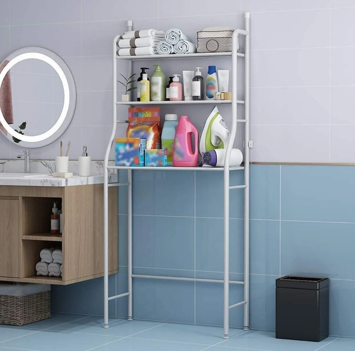 Estante Organizador Almacenador Baño Lavadora O Baño Ajustable Portatil