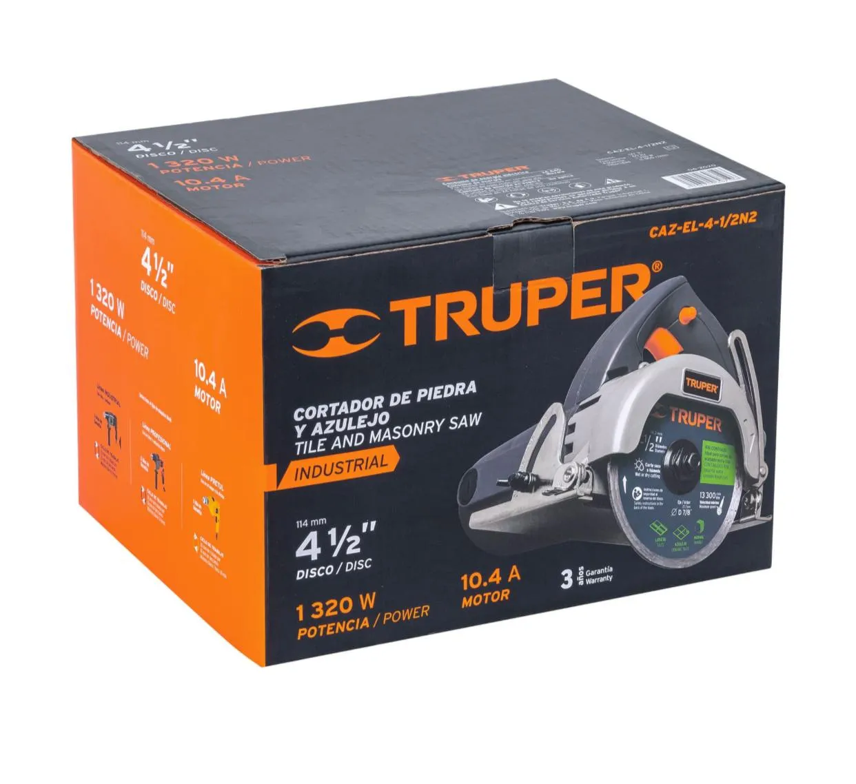 Cortadora Eléctrica Truper Industrial 4-1/2" 1320W ´Para Baldosa