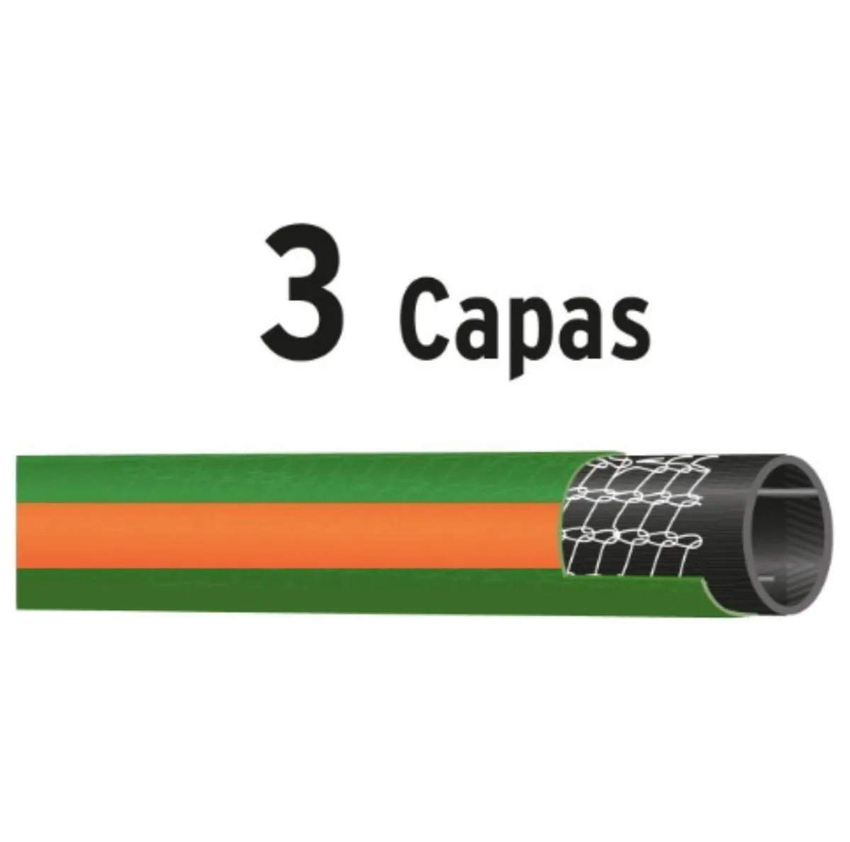 Manguera De 10M De 1/2" Reforzada 3 Capas Conexiones Plasticas