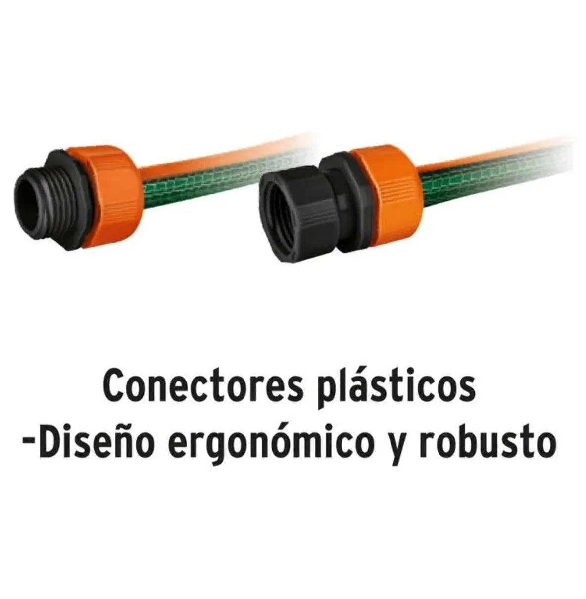 Manguera De 10M De 1/2" Reforzada 3 Capas Conexiones Plasticas