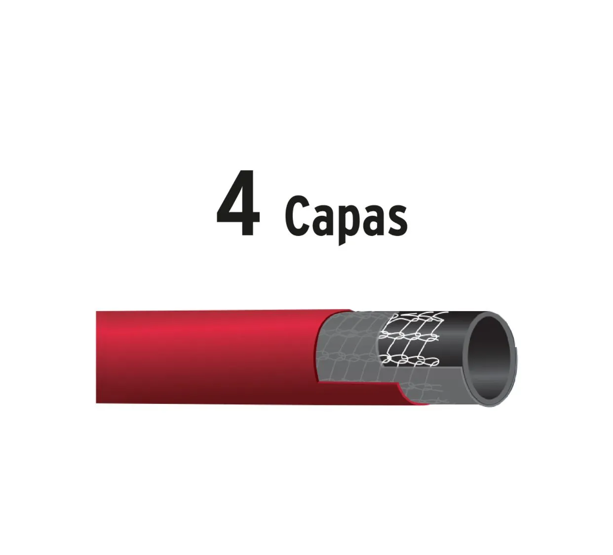 Manguera Super Reforzada 20m 4 capas De 1/2" Conexiones Metal