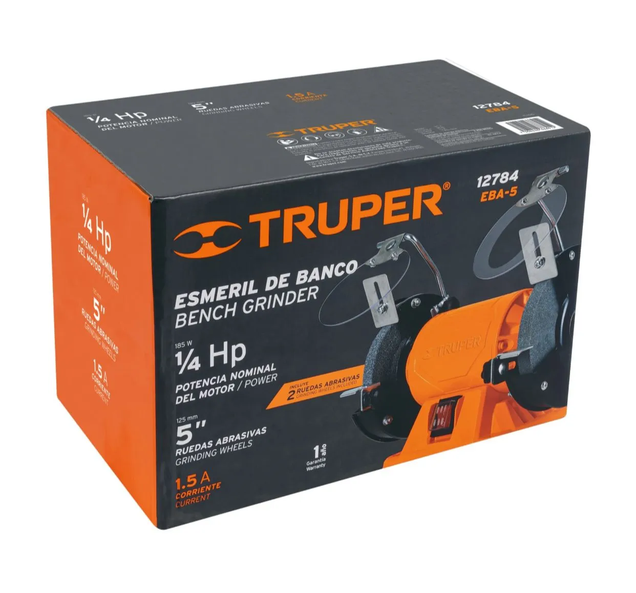 Esmeril De Mesa De 5" De 1/4 HP 185 W Truper