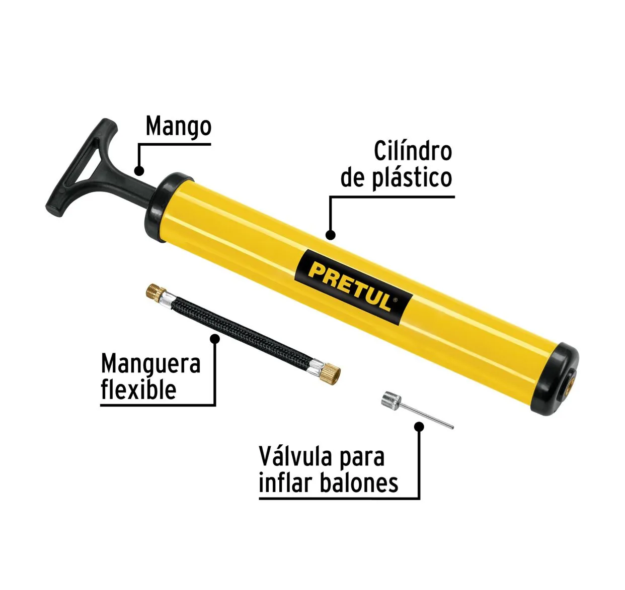 Mini Bomba Manual Para Inflar Balones 14.5 PSI Pretul