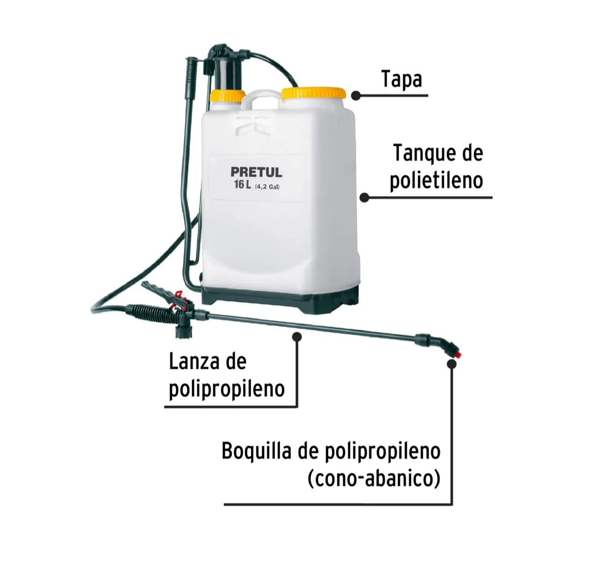 Fumigador Manual Estilo Mochila de 16 Litros Petrul