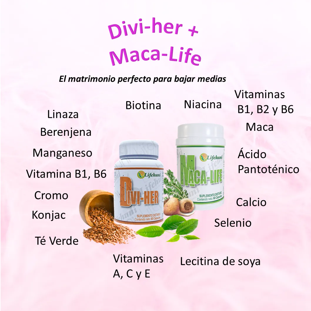 Divi-her + Maca-Life + Gel De Café El Trio Perfecto Para Reducir Peso Y Tonificar