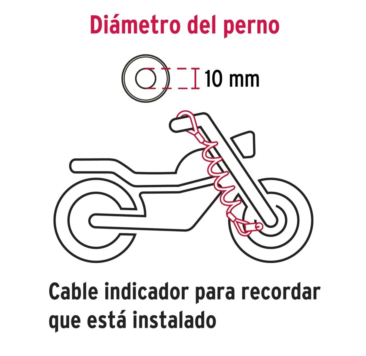 Candado Para Disco De Motocicleta Perno De 10Mm