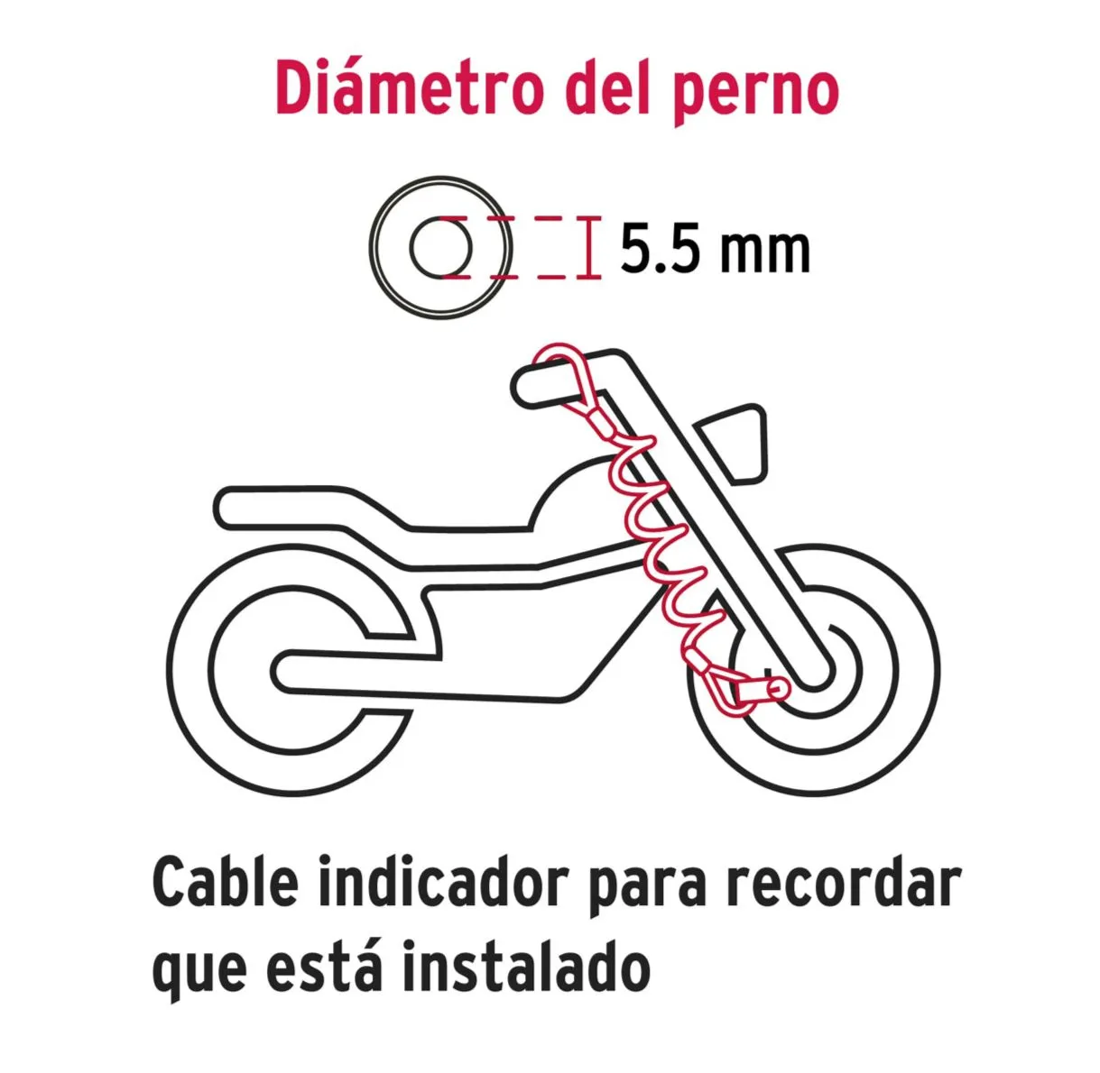 Candado Para Disco De Motocicleta Perno De 5.5 Mm