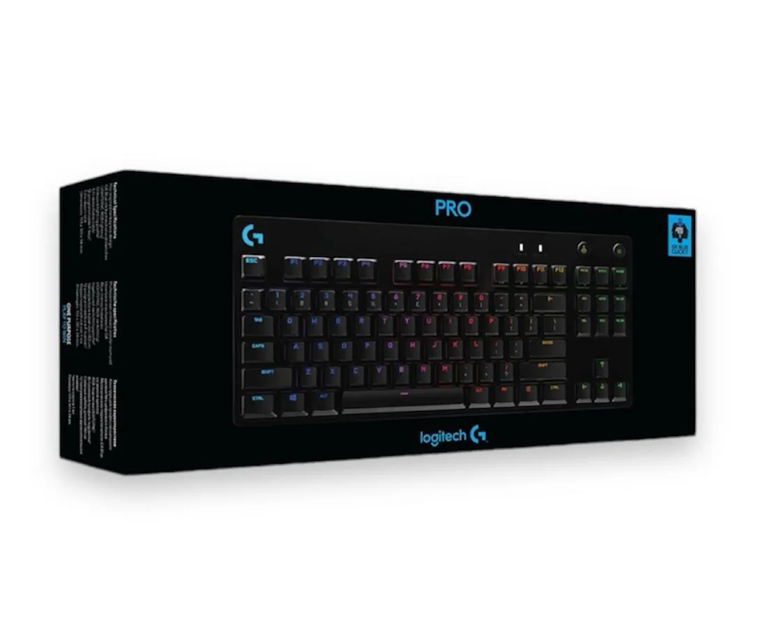 Teclado Mecánico Gamer Logitech G PRO Series G Pro QWERTY GX Blue Clicky Inglés US Color Negro Con Luz RGB